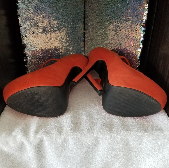 Wild Rose orange heels with bow - Picture 5 of 5